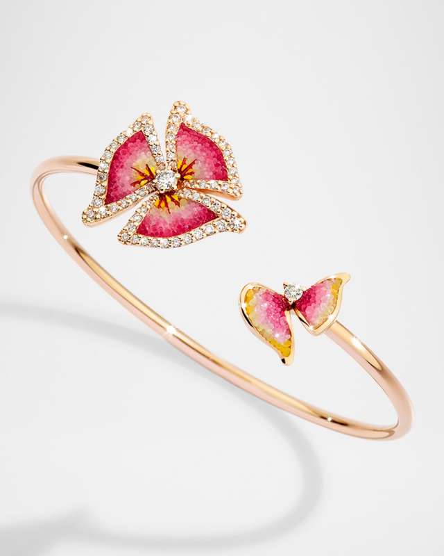 18K Rose Gold Trinity Daylight Bracelet with Micro Mosaic and Diamonds